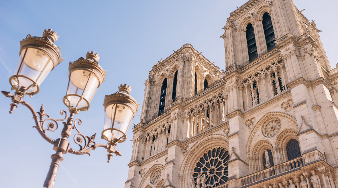 Ornate Gothic façade of Amiens Cathedral